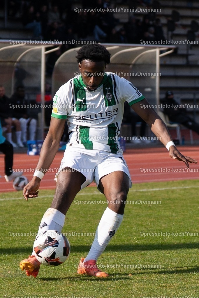 xYDR15032501039 | 15.03.2025, xydrx, Fußball, Borussia Mönchengladbach II (U23) - 1.FC Bocholt, Regionalliga West, Grenzlandstadion: Yassir Atty (Borussia Moenchengladbach II #17)