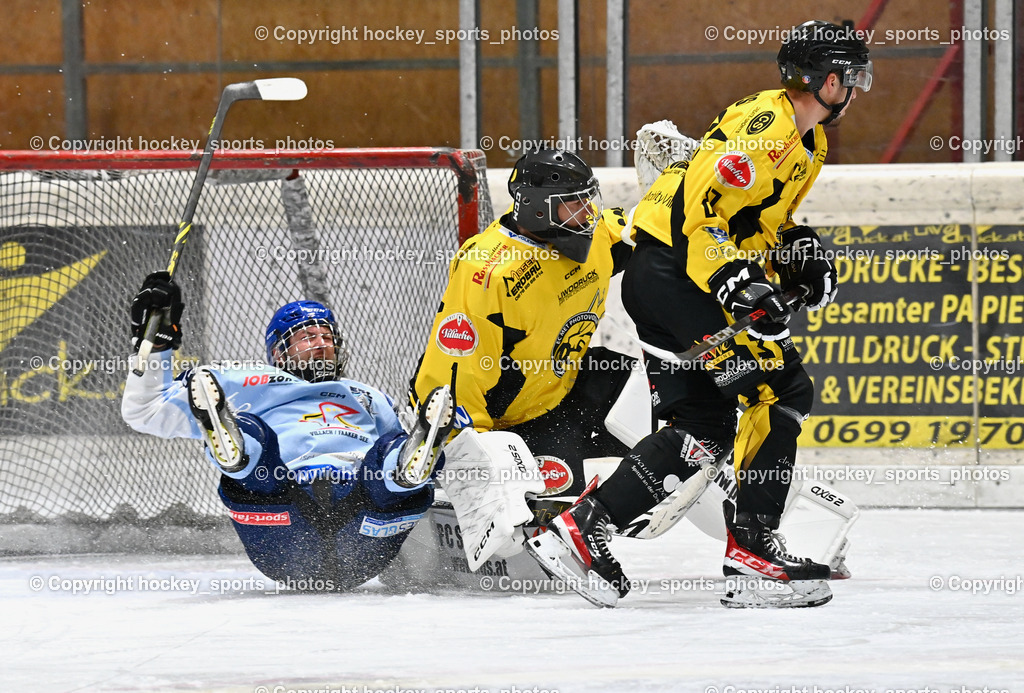 EC Spittal Hornets vs. ESC Steindorf 28.10.2023 | #27 Moser Daniel, #69 Kreuzer Philipp, #1 Zauchner Rene