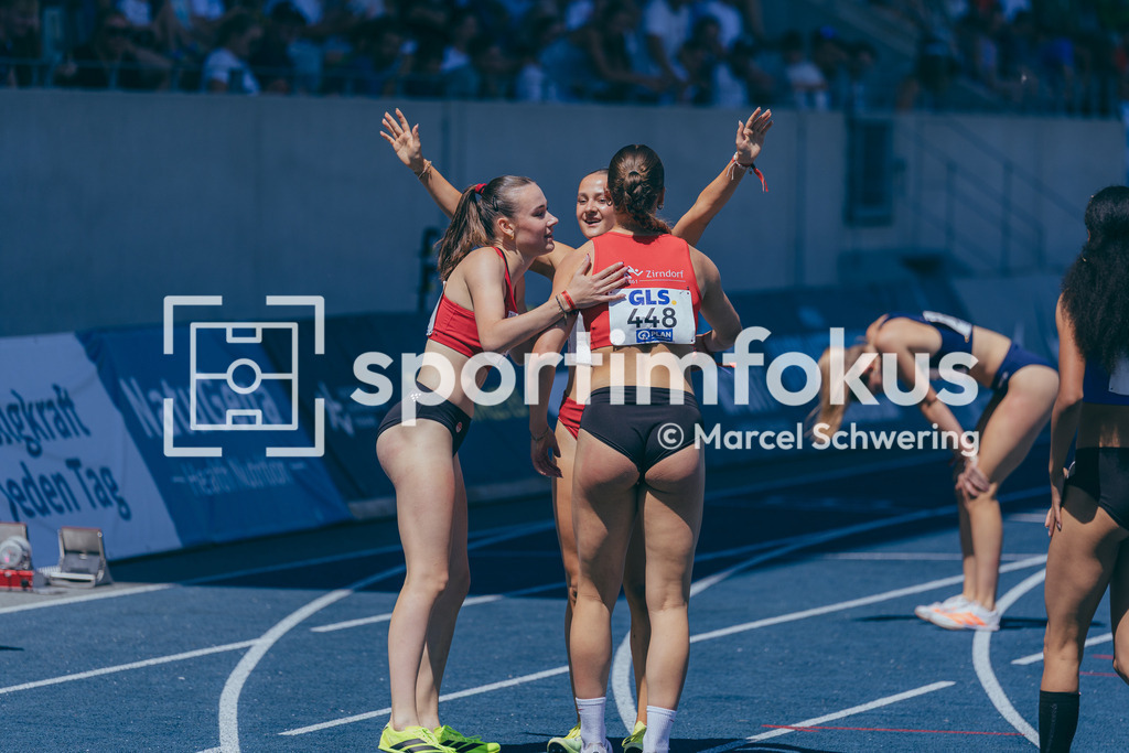 Deutsche Meisterschaften U20 / U16 2026 | Luna Fischer, VfL Eintracht Hannover, 764, Ida Carlotta Schröder, Hamburger SV, 634 und Eni Kuske, TSV Zirndorf, 448, 400-Meter-Lauf, Deutsche Meisterschaften der U20 &amp; U16 2026, Lohrheidestadion Bochum-Wattenscheid, 11.07.2026. Foto: Marcel Schwering / sportimfokus - Realisiert mit Pictrs.com