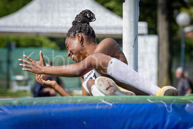 B&amp;S Kurpfalz Gala; Weinheim, 23.05.2026 | WEINHEIM, GERMANY - MAY 24: Blessing Enatoh (GER/LG Nord Berlin) during high jump during the B&amp;S Kurpfalz Gala am 23.05.2026 at the  Sepp-Herberger-Stadium in Weinheim (Baden-Wuerttemberg / Germany).