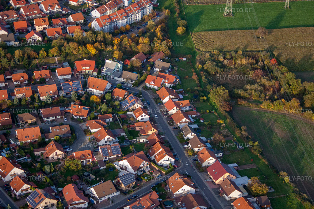 Luftbild: Robert-Seither-Straße in Rülzheim im Bundesland Rheinland-Pfalz in Deutschland. Foto: IMG_60316.jpg vom 22.10.2013 durch Werner Riehm/FLY-FOTO.de