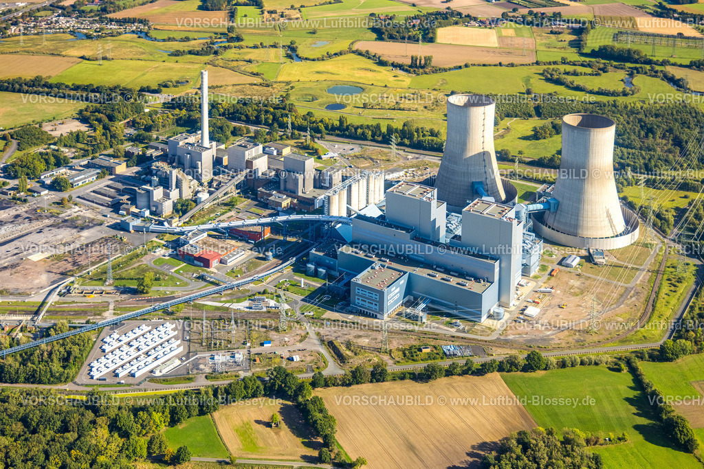 Hamm250900776 | Luftbild, RWE Kraftwerk Westfalen, Wiesen und landwirtschaftliche Felder, Fernsicht, Eilmsen, Welver, Ruhrgebiet, Nordrhein-Westfalen, Deutschland