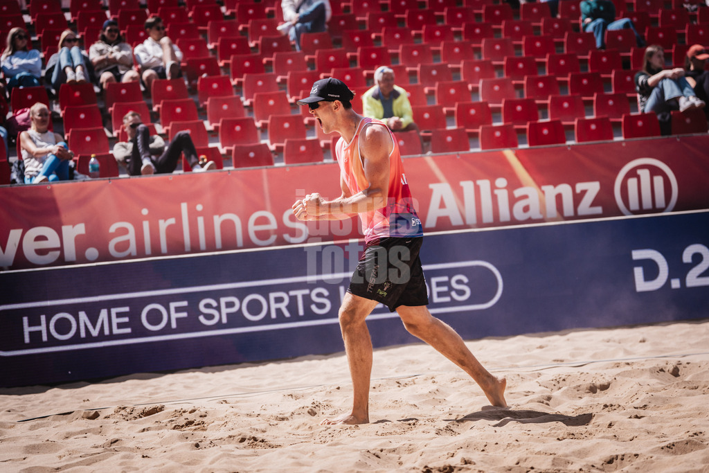 Beachvolleyball | Männer | Allianz German Beach Tour 2025 | Tourstop Düsseldorf | 15.05.2025 | Tristan Fröbel jubelt