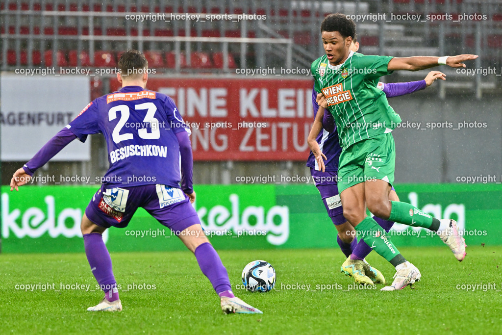 Austria Klagenfurt vs. SK Rapid 10.3.2024 | #23 Max Besuschkow, #17 Fally Mayulu