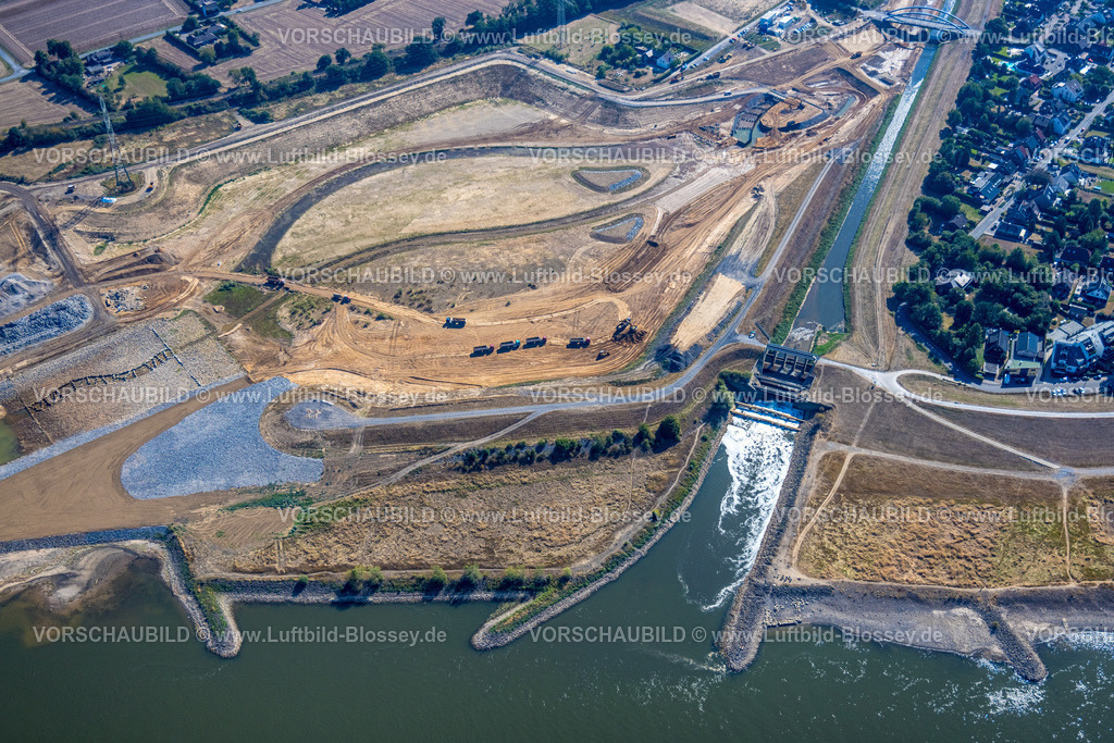 Dinslaken220806371Emschermuendung | Luftbild, Emschermündung Renaturierung, Rheinaue Walsum, Fluss Rhein und Fluss Emscher, Eppinghoven, Dinslaken, Ruhrgebiet, Nordrhein-Westfalen, Deutschland