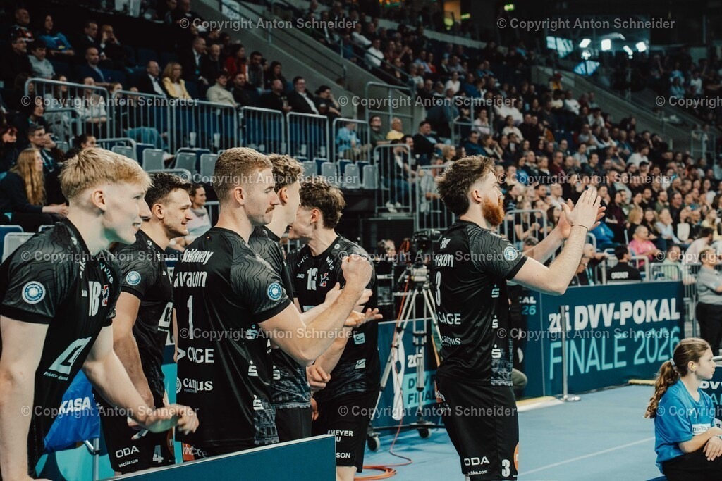 Vollyballpokalfinale 25/26 Mannheim | Zoi DVV Pokalfinale am 28.02.2026 in Mannheim I VfB Suhl LOTTO Thüringen - Allianz MTV Stuttgart I VfB Friedrichshafen - SVG Lüneburg - Realisiert mit Pictrs.com