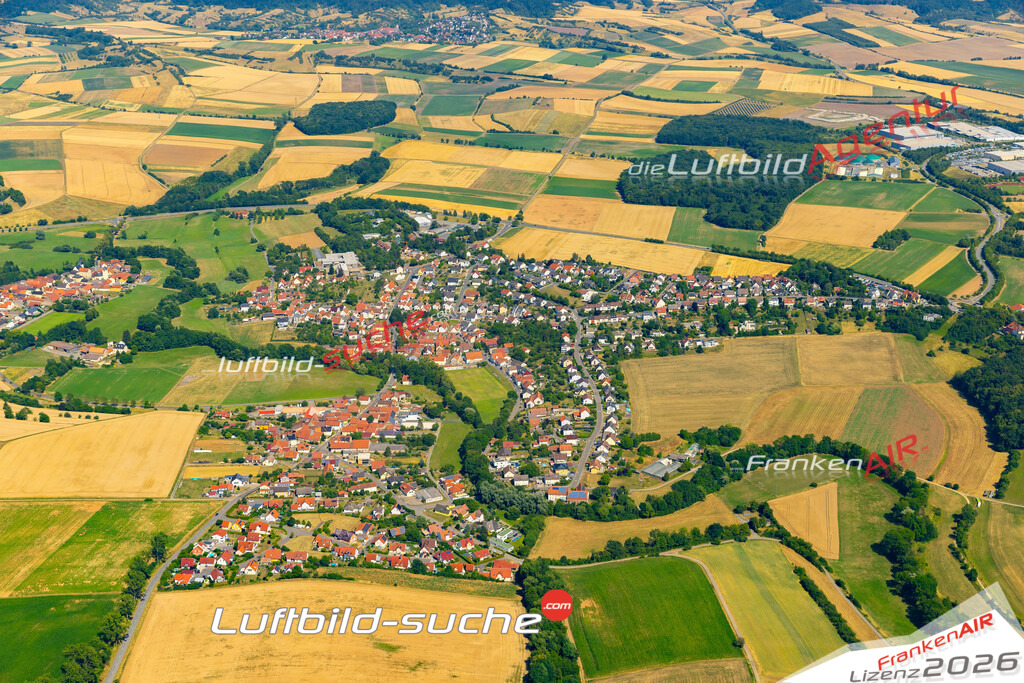 Das Luftbild zeigt : Sylbach Haßfurt - Die Luftaufnahme wurde 2023 vom UL-Flugzeug aus erstellt ( keine Drohne ) - Hochauflösende Luftaufnahme - Für grossformatige Ausdrucke geeignet. Die Geschenkidee !Mit Lizenz und Bildrechte bestellbar
