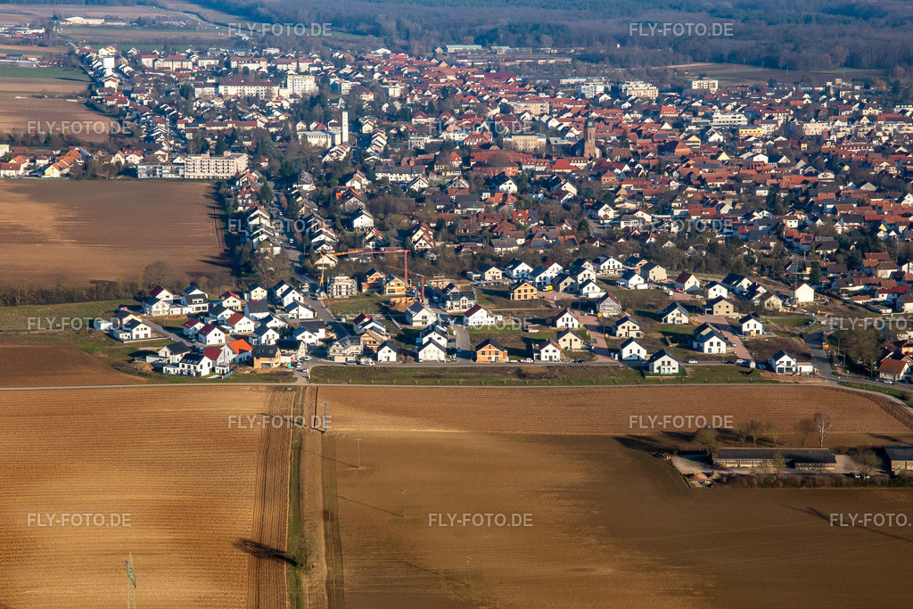 Neubaugebiet K2 im Winter | Luftbild: Neubaugebiet K2 im Winter in Kandel im Bundesland Rheinland-Pfalz in Deutschland. Foto: IMG_135911.jpg vom 13.02.2023 durch ©2025 Werner Riehm fly-foto.de/copyright - Realisiert mit Pictrs.com