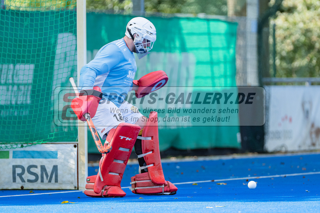 HK_20231001_104850 | 1.Bundesliga Herren Crefelder HTC - Harvestehuder THC am 1.10.2023 CHTC, Krefeld , Brinckmann Anton ( Torwart Harvestehuder THC #18 )
