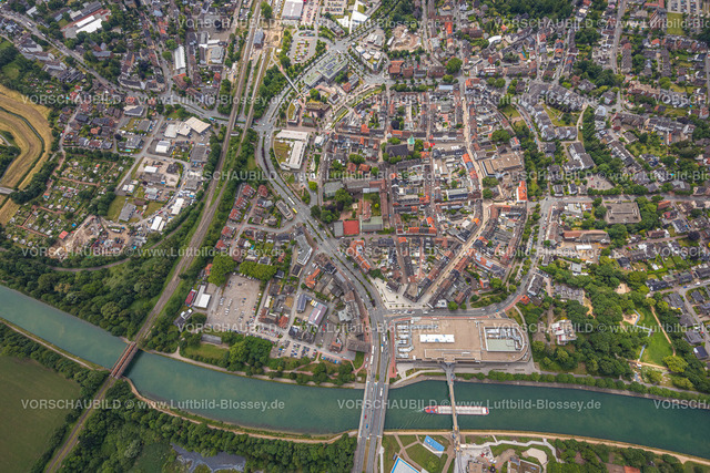 Dorsten220603341 | Luftbild, Altstadt, City mit kath. Kirche St. Agatha und Mercaden Dorsten Einkaufszentrum, Wallring, Dorsten, Ruhrgebiet, Nordrhein-Westfalen, Deutschland