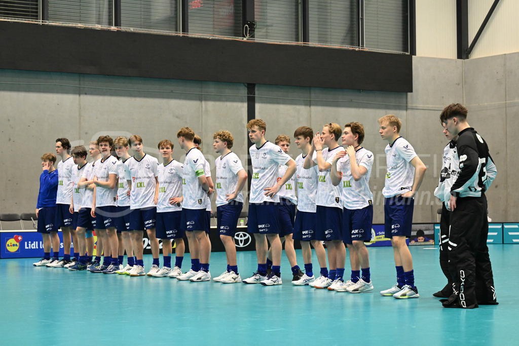 Switzerland B U19 vs Finland U19 - 2. February 2024 | Switzerland B U19 vs Finland U19
U19 Men International Matches in Switzerland
GoEasy Arena, Siggenthal Station
Players of Team Finland after the game.
Credit: Markus Aeschimann | <a href="https://www.markus-aeschimann.ch">Sportfotografie Markus Aeschimann</a> | <a href="https://www.instagram.com/sportfotografie.aeschimann">@sportfotografie.aeschimann</a> - Realisiert mit Pictrs.com