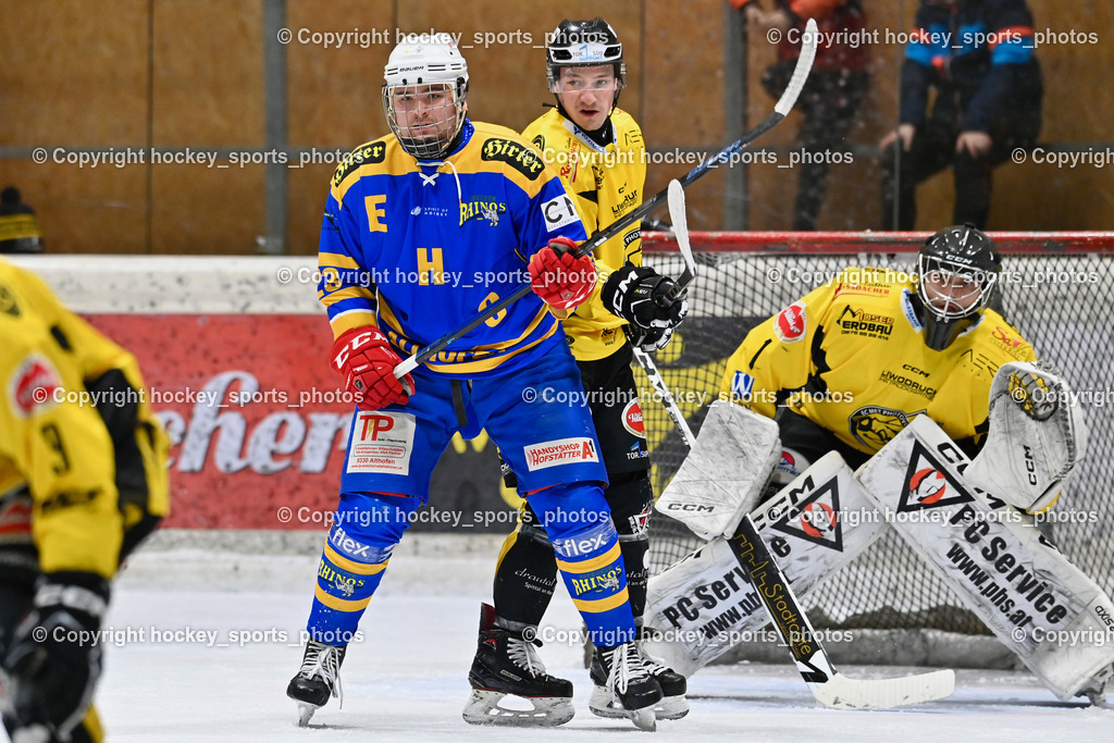 EC MET PHOTOVOLTAIK HORNETS SPITTAL vs. EHC Althofen  | #81 Sivec Peter Paul EC Hornets Spittal, #23 Kurath Florian 1. EHC ALTHOFEN, #1 Zauchner Rene EC Hornets Spittal, EC MET PHOTOVOLTAIK HORNETS SPITTAL vs. EHC Althofen , EC MET PHOTOVOLTAIK HORNETS SPITTAL vs. EHC Althofen  am 25.01.2025 in Villach (Stadthalle Villach), Austria, (Photo by Bernd Stefan)