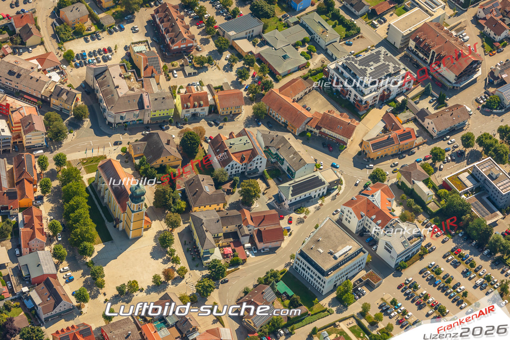 Luftaufnahme der Stadt Pocking - Die Luftaufnahme wurde 2025 vom UL-Flugzeug heraus erstellt ( keine Drohne ) - Hochauflösende Luftaufnahme - für professionelle Ausdrucke geeignet. Die Geschenkidee !Mit Lizenz und Bildrechte bestellbar