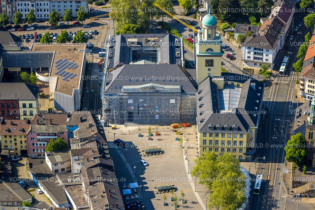 Witten240506906 | Luftbild, Rathaus Witten mit Baustelle Sanierung und Baugerüst, Hauptstraße, Witten, Ruhrgebiet, Nordrhein-Westfalen, Deutschland