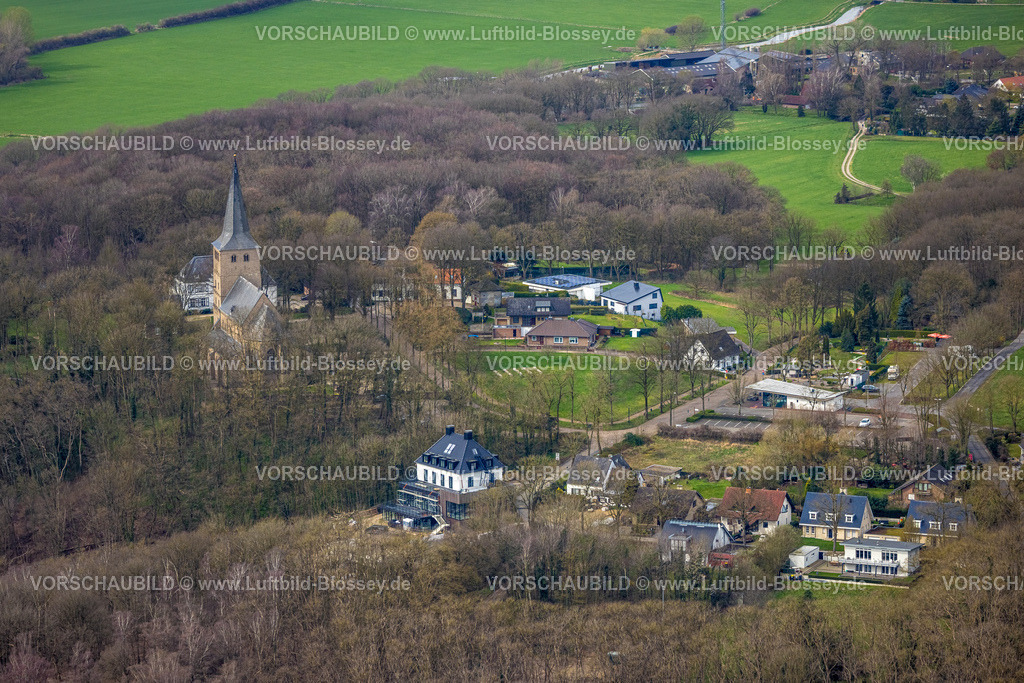 Emmerich230300444 | Luftbild, Kloster Stift Elten, Stiftskirche St. Vitus, Waldhotel Hochelten, Hochelten, Emmerich am Rhein, Niederrhein, Nordrhein-Westfalen, Deutschland