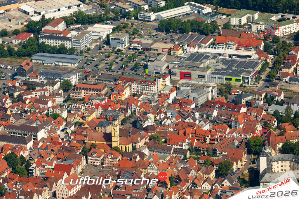 Das Luftbild zeigt :  Bad Mergentheim - Die Luftaufnahme wurde 2023 vom UL-Flugzeug aus erstellt ( keine Drohne ) - Hochauflösende Luftaufnahme - Für grossformatige Ausdrucke geeignet. Die Geschenkidee !Mit Lizenz und Bildrechte bestellbar