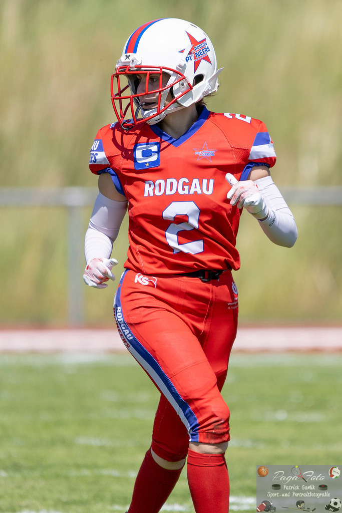 GFLW 1: German Football League Women 1: Rodgau Pioneers Ladies - Stuttgart Scorpions Sisters, 07.06.2026 | Rebecca Meier (Rodgau Pioneers Ladies #2), Freisteller, Portrait / Porträt, Rodgau Pioneers Ladies - Stuttgart Scorpions Sisters, Rodgau, Maingau-Energie-Stadion "Am Weichsee", 7.6.2026 - Realisiert mit Pictrs.com