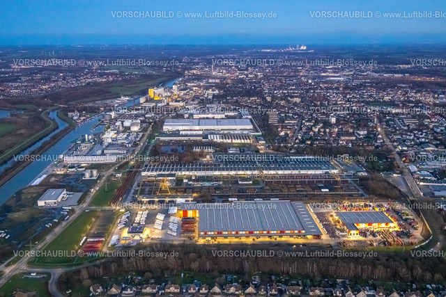 Hamm230102844 | Luftbild, Gewerbegebiet Hafenstraße, trinkgut Logistikzentrum, Lanfer, Metro, Hafen, Nachtaufnahme, Nachtflug, Stadtbezirk Herringen, Hamm, Ruhrgebiet, Nordrhein-Westfalen, Deutschland
