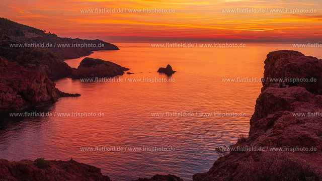 Sonnenuntergang an der Cote Esterel Panorama | Landschaftsfoto Sonnenuntergang an der Cote Esterel / Cote d Azur