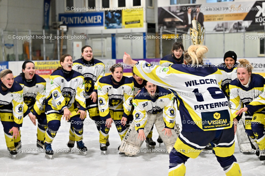 WILDCATS PATERNION & Lady Hawks Siegerehrung-Meisterfeier | Jubel Wildcats Paternion Mannschaft, Meister, WILDCATS PATERNION &amp; Lady Hawks Siegerehrung-Meisterfeier, WILDCATS PATERNION &amp; Lady Hawks Siegerehrung-Meisterfeier am 12.03.2025 in Steindorf (Ossiachersee Halle), Austria, (Photo by Bernd Stefan)