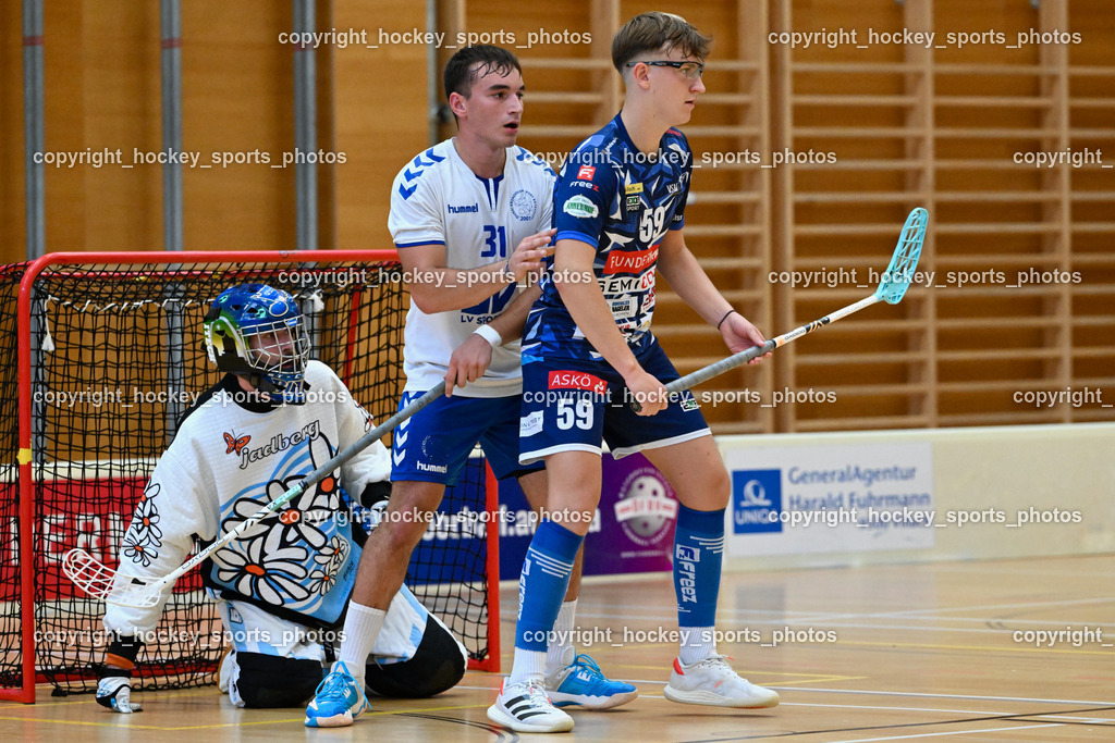 VSV Unihockey vs. Dunai Krokodilok 9.9.2023 | #59 Nino Forelli, #2 Balázs Samu, #31 Levente Diószeghi