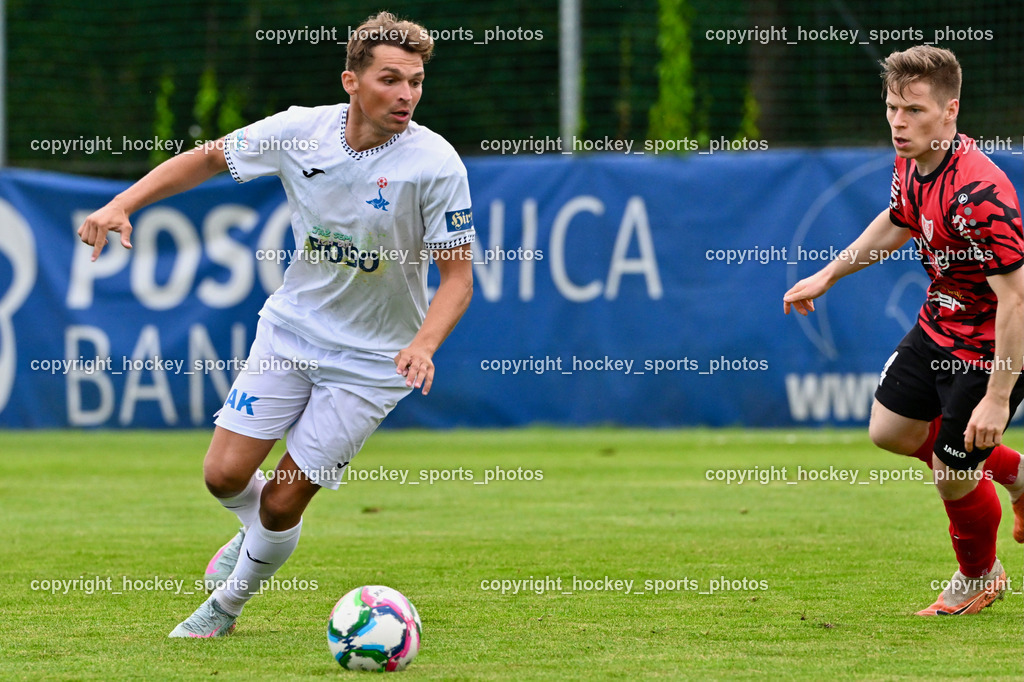SAK vs. ATUS Ferlach | #9 Luka Gajic SAK, #14 Florian Verdel ATUS Ferlach, SAK vs. ATUS Ferlach, SAK vs. ATUS Ferlach am 01.08.2025 in Klagenfurt (Sportpark Welzenegg), Austria, (Photo by Bernd Stefan)