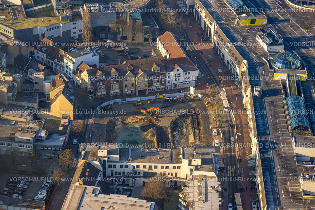 Hamm250200791Mitte | Luftbild, Baustelle mit Abriss der Westhälfte der Ritterpassage, daneben dias Allee-Center mit Fußgängerzone Westenwall, Mitte, Hamm, Ruhrgebiet, Nordrhein-Westfalen, Deutschland