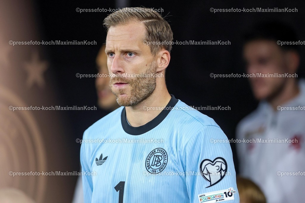 DFB10102502053 | 10.10.2025, Fußball, Länderspiel, Deutschland - Luxemburg, UEFA WM-Qualifikation, 2025/2026, Gruppe A, PreZero Arena in Sinsheim: Torwart Oliver Baumann (GER #01) DFB regulations prohibit any use of photographs as image sequences and or quasi-video.
