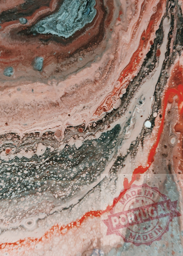 Abstract fluid acrylic painting with flowing red, pink, grey and blue colors | Fluid acrylic painting creating cells and lacing with flowing red, pink, grey and blue colors - Realisiert mit Pictrs.com