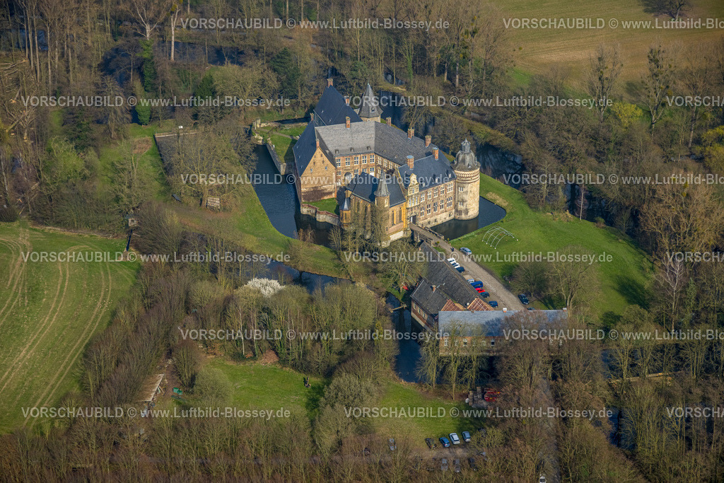 Lippetal240307030HausAssen | Luftbild, Haus Assen, Renaissance-Schloss und Wasserburg, Ortsteil Lippborg, Lippetal, Nordrhein-Westfalen, Deutschland