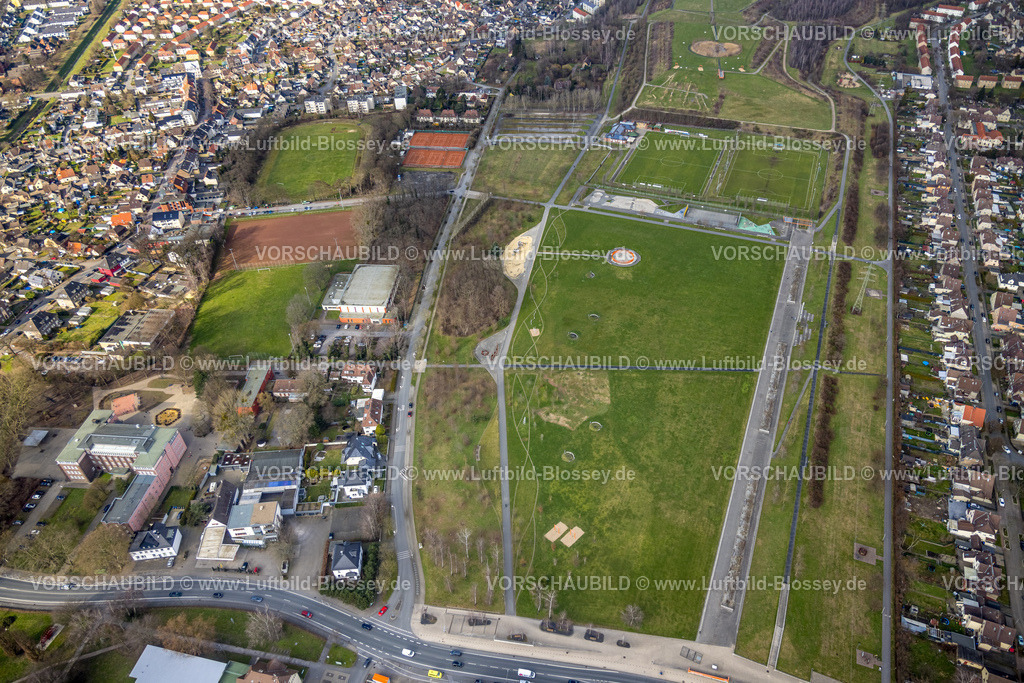 Hamm230215462 | Luftbild, Lippepark, Sportanlage Glückaufstadion Schachtstraße mit Fußballplatz und Tennisplätzen, Glückauf Sporthalle, Stadtbezirk Herringen, Hamm, Ruhrgebiet, Nordrhein-Westfalen, Deutschland