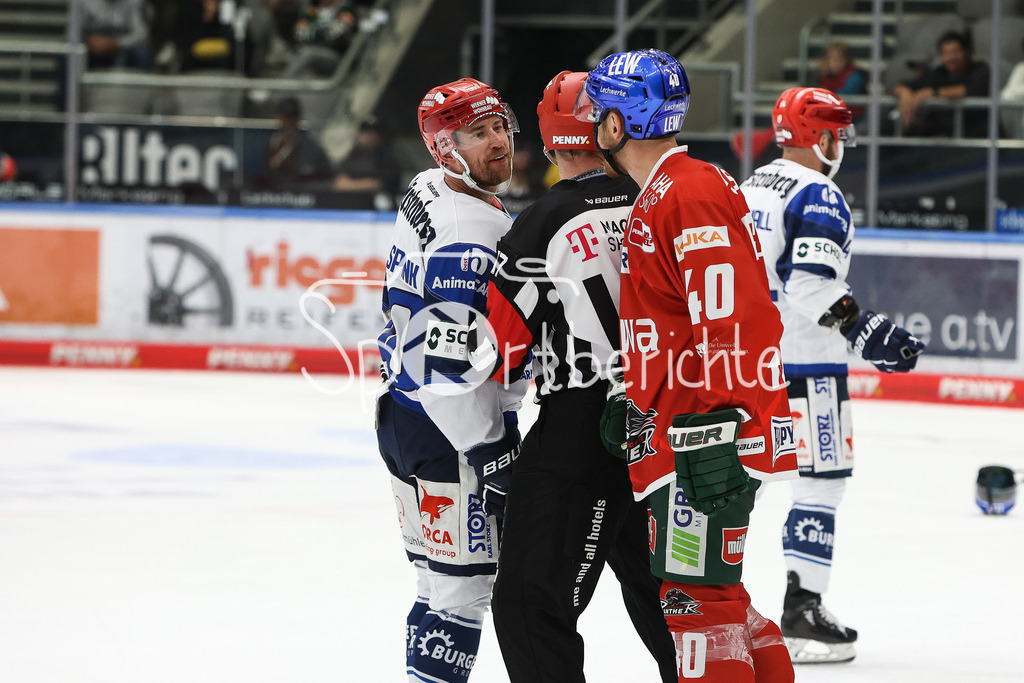 Augsburger Panther - Schwenninger Wild Wings | Tylor SPINK (SERC #90) und Tim SCHUELE (AEV #40) haben sich noch ein paar Worte zu sagen / Fight / Kampf /