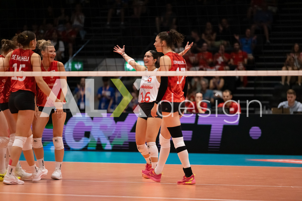 Austria v Switzerland - CEV European League Women | KRIENS, SWITZERLAND - JUNE 14: FABIANA MOTTIS of Switzerland celebrating during the CEV European League match between Austria and Switzerland at Pilatus Arena on June 14, 2026 in Kriens, Switzerland. - Realisiert mit Pictrs.com