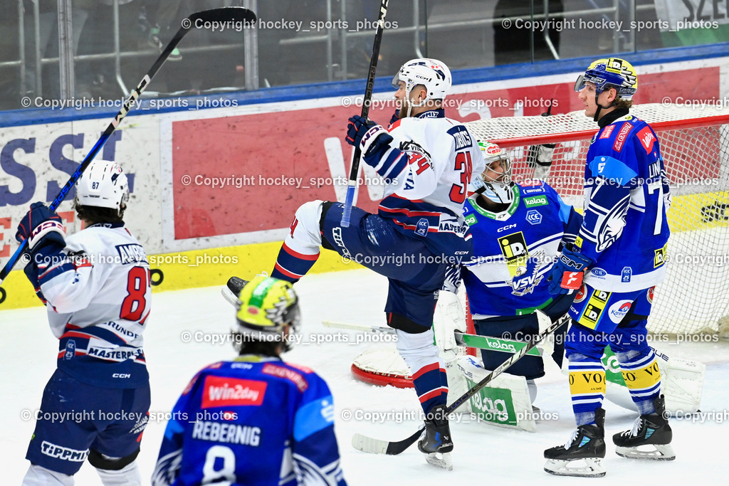 EC IDM Wärmepumpen VSV vs. Hydro Fehervar AV19  | Jubel Hydro Fehervar AV19 Mannschaft, #34 Terbocs Istvan HYDRO FEHERVAR, #87 Ambrus Gergö HYDRO FEHERVAR, #1 LAMOUREUX Jean Philippe EC VSV, #77 LINDNER Philipp EC VSV, EC IDM Wärmepumpen VSV vs. Hydro Fehervar AV19 , EC IDM Wärmepumpen VSV vs. Hydro Fehervar AV19  am 01.01.2025 in Villach (Stadthalle Villach), Austria, (Photo by Bernd Stefan)