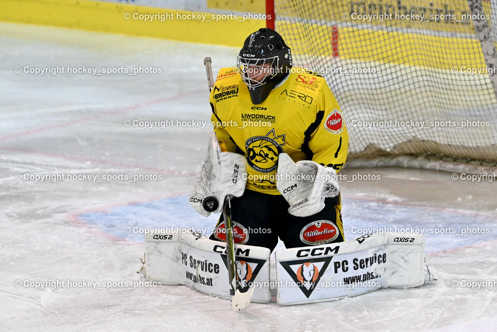 ESC Steindorf vs. EC Hornets Spittal 25.2.2024 | #1 Zauchner Rene EC Hornets Spittal, ESC Steindorf vs. EC Hornets Spittal 25.2.2024, ESC Steindorf vs. EC Hornets Spittal 25.2.2024 am 25.02.2024 in Steindorf (Ossiachersee Halle), Austria, (Photo by Bernd Stefan)