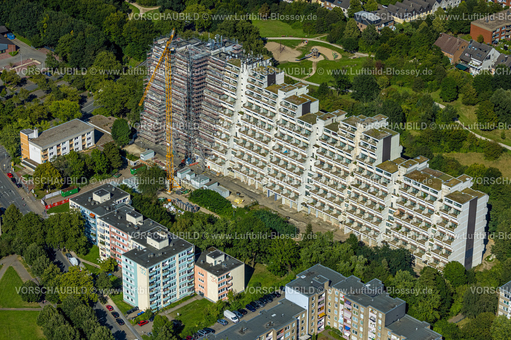 Dortmund240803884 | Luftbild, Hannibal II Wohnblock, Baugerüst für Renovierung und Sanierung, Vogelpothsweg, Dorstfeld, Dortmund, Ruhrgebiet, Nordrhein-Westfalen, Deutschland