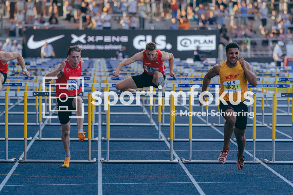 Deutsche Meisterschaften der Frauen und Männer 2026 | =kleinschroot=110 Meter Hürden, Finale, Deutsche Meisterschaften der Frauen und Männer 2026, Lohrheidestadion Bochum-Wattenscheid, 25.07.2026. Foto: Marcel Schwering / sportimfokus - Realisiert mit Pictrs.com