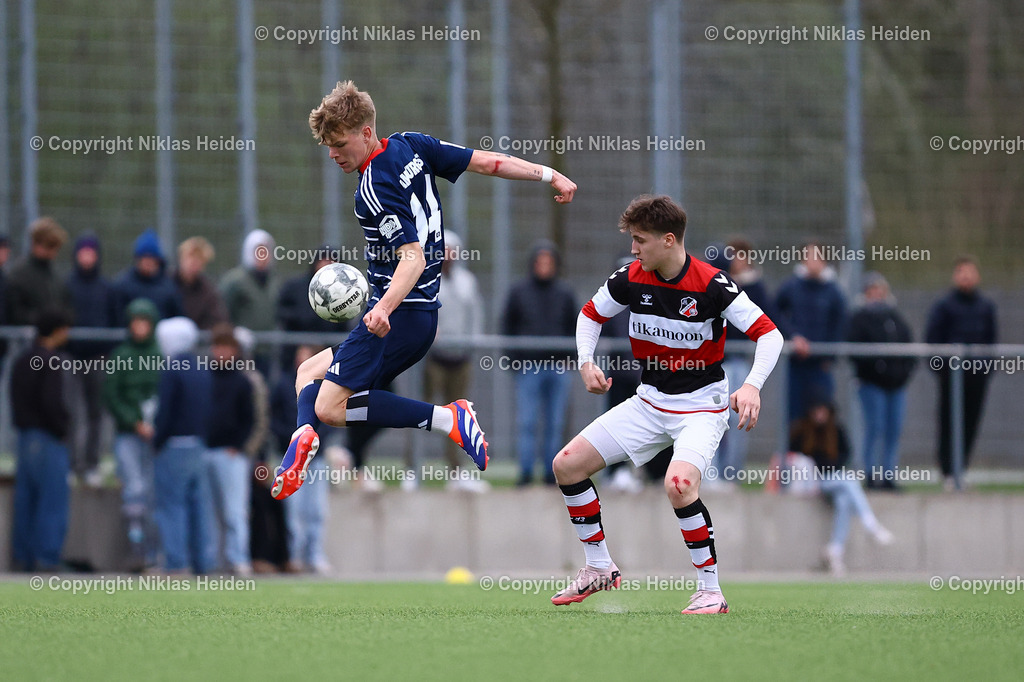 NH_Altona93U19_HamburgerSVU19_LottoPokal_09042025 | #14 Endrik Jaschan (Hamburger SV U19)Fußball I Junioren I Lotto Pokal I Saison 2024-2025 I Viertelfinale I Alona 93 U19 - Hamburger SV U19 I 09.04.2025 I Sportplatz Baurstraße