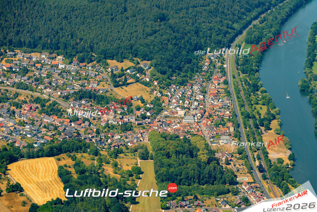 Das Luftbild zeigt :  Laudenbach - Die Luftaufnahme wurde 2023 vom UL-Flugzeug aus erstellt ( keine Drohne ) - Hochauflösende Luftaufnahme - Für grossformatige Ausdrucke geeignet. Die Geschenkidee !Mit Lizenz und Bildrechte bestellbar