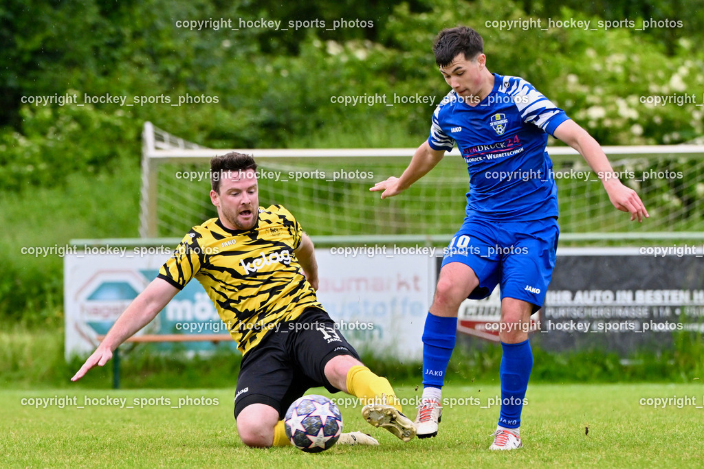 SV Wernberg vs. FC Faakersee | #13 Martin Tschernuth FC Faakersee, #10 Dominik Popovic SV Wernberg, SV Wernberg vs. FC Faakersee, SV Wernberg vs. FC Faakersee am 01.06.2024 in Wernberg (Sportplatz Wernberg), Austria, (Photo by Bernd Stefan)