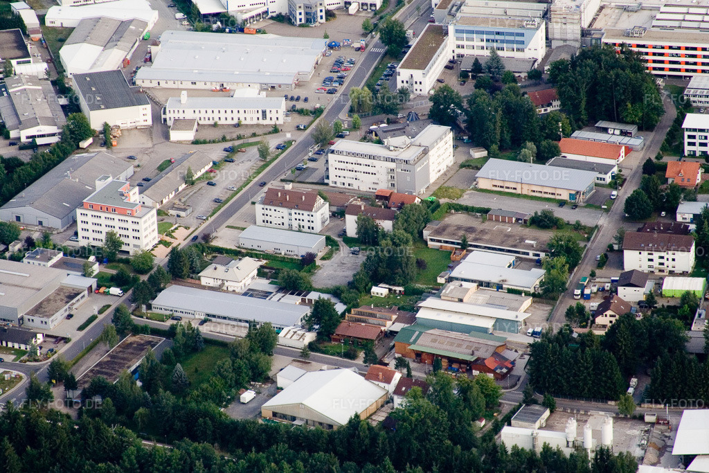 Luftbild: Ittersbach, Industriegebiet im Ortsteil Im Stockmädle in Karlsbad im Bundesland Baden-Württemberg in Deutschland. Foto: IMG_12469.jpg vom 05.08.2008 durch Werner Riehm/FLY-FOTO.de