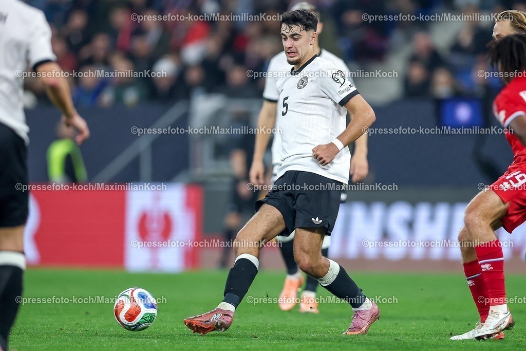 DFB10102502211 | 10.10.2025, Fußball, Länderspiel, Deutschland - Luxemburg, UEFA WM-Qualifikation, 2025/2026, Gruppe A, PreZero Arena in Sinsheim: Aleksandar Pavlovic (GER #05) DFB regulations prohibit any use of photographs as image sequences and or quasi-video.
