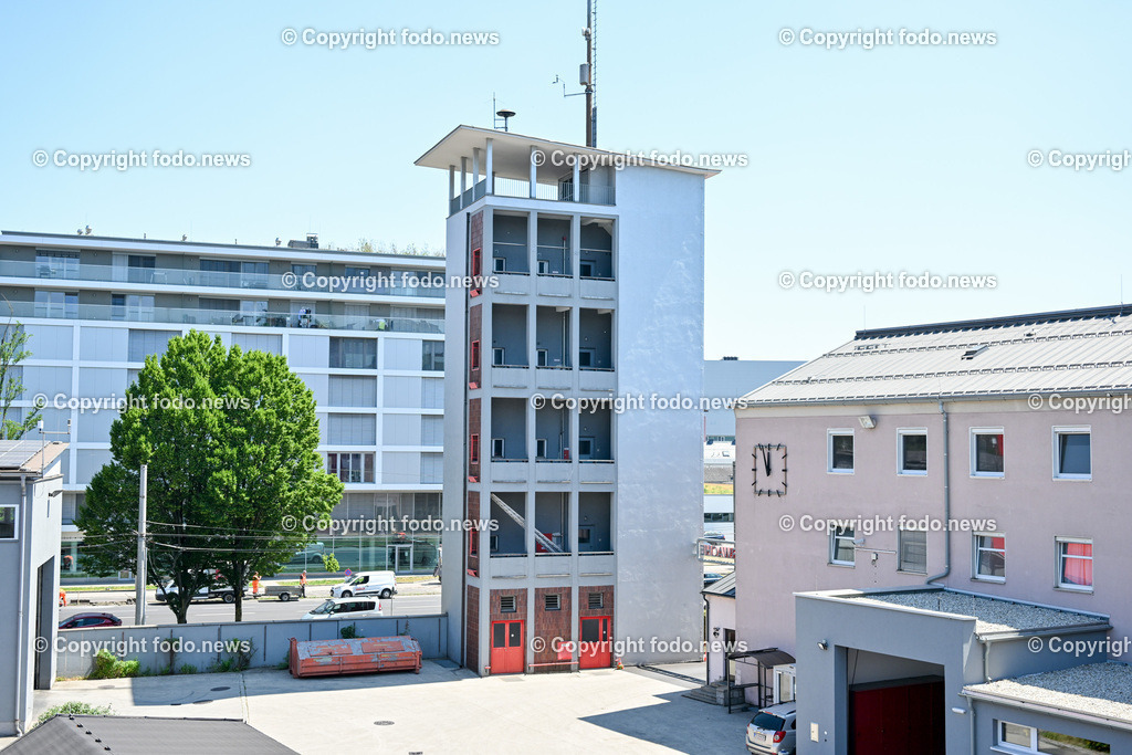 Berufsfeuerwehr Linz_ 26.06.2023-10 | 26.06.2023, Linz, AUT, Berufsfeuerwehr Linz, 90 Jahre Jubilaeum, im Bild Hauptfeuerwache Linz, Turm