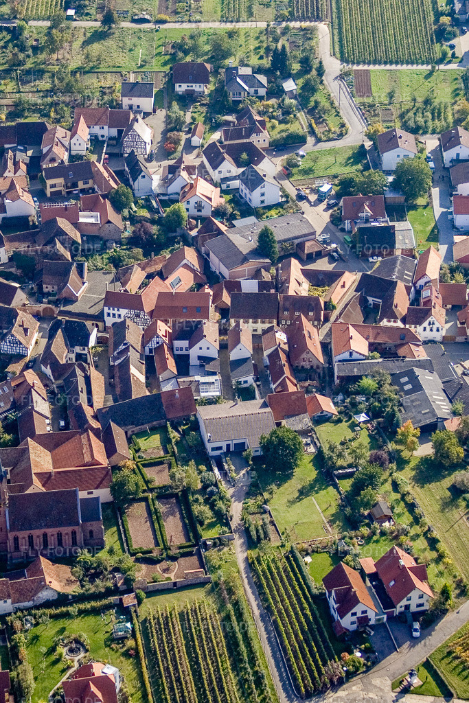 Luftbild: Weingut Ökonomierat Kleinmann in Birkweiler im Bundesland Rheinland-Pfalz in Deutschland. Foto: IMG_8360.jpg vom 07.10.2007 durch Werner Riehm/FLY-FOTO.de
