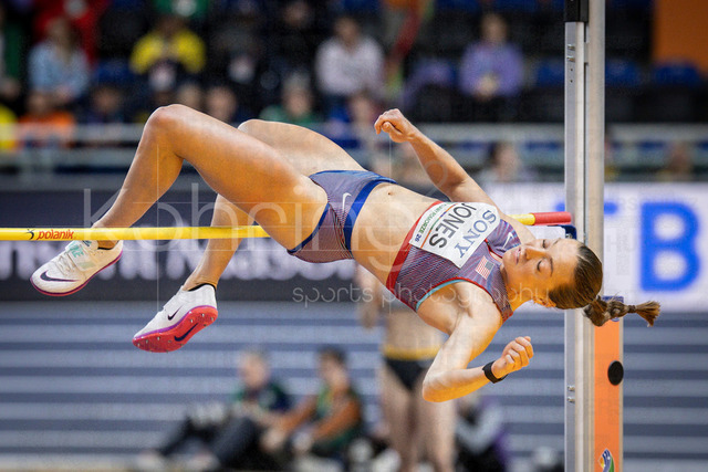 World Athletics Indoor Championships Kujawy Pomorze 26, 22.03.2026 | TORUN, POLAND - MARCH 22: Allie JONES (USA) competes in the women's high jump of the pentathlon during the World Athletics Indoor Championships Kujawy Pomorze 26 on day 3 / session 1 at Kujawsko-Pomorska Arena Torun on March 22, 2026 in Torun, Poland. 