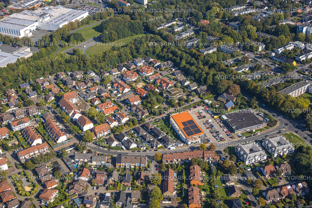 Unna220902741 | Luftbild, Wohnsiedlung mit Edeka und Norma Supermarkt, Am Kastanienhof, Waldorfkindergarten Unna, Unna, Ruhrgebiet, Nordrhein-Westfalen, Deutschland