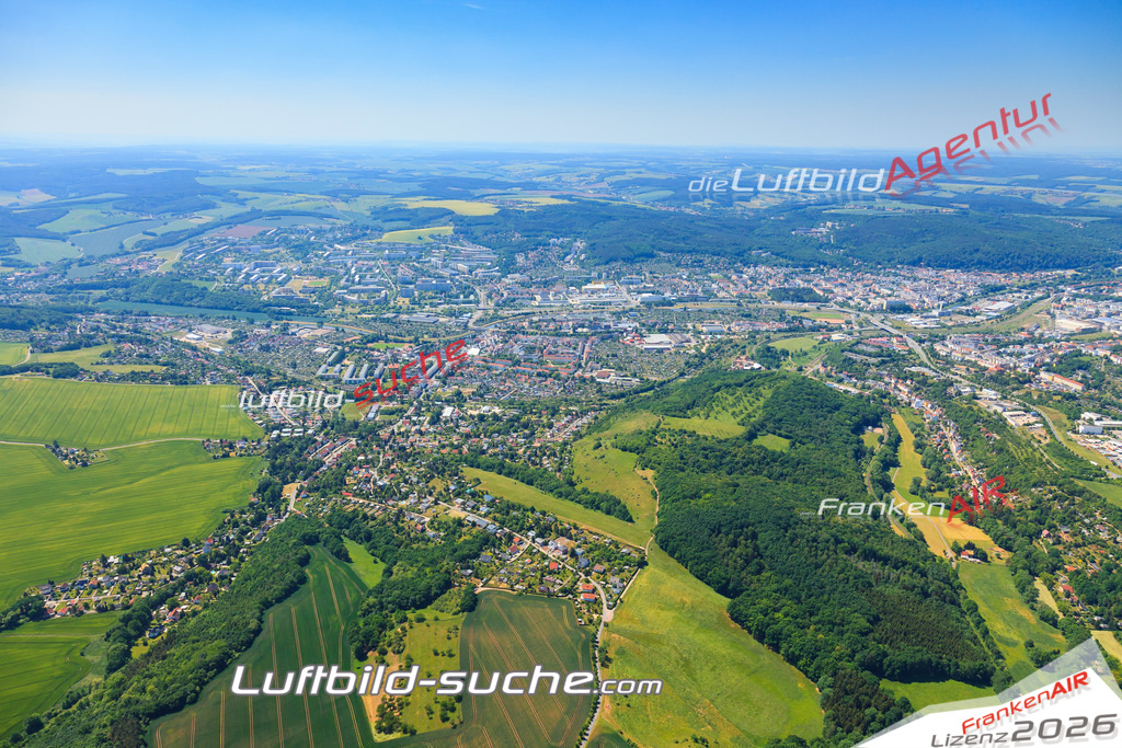Luftbild von  Gera - Luftaufnahme wurde 2015 von https://frankenair.de mittels Flugzeug (keine Drohne) erstellt - die Geschenkidee