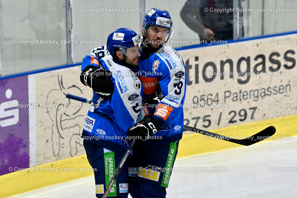 ESC Steindorf vs. ESV Ferlach  | Jubel ESC Steindorf, #57 Wilfan Franz ESC Steindorf, #79 Petrik Benjamin ESC Steindorf, ESC Steindorf vs. ESV Ferlach , ESC Steindorf vs. ESV Ferlach  am 15.02.2026 in Steindorf (Ossiachersee Halle), Austria, (Photo by Bernd Stefan)