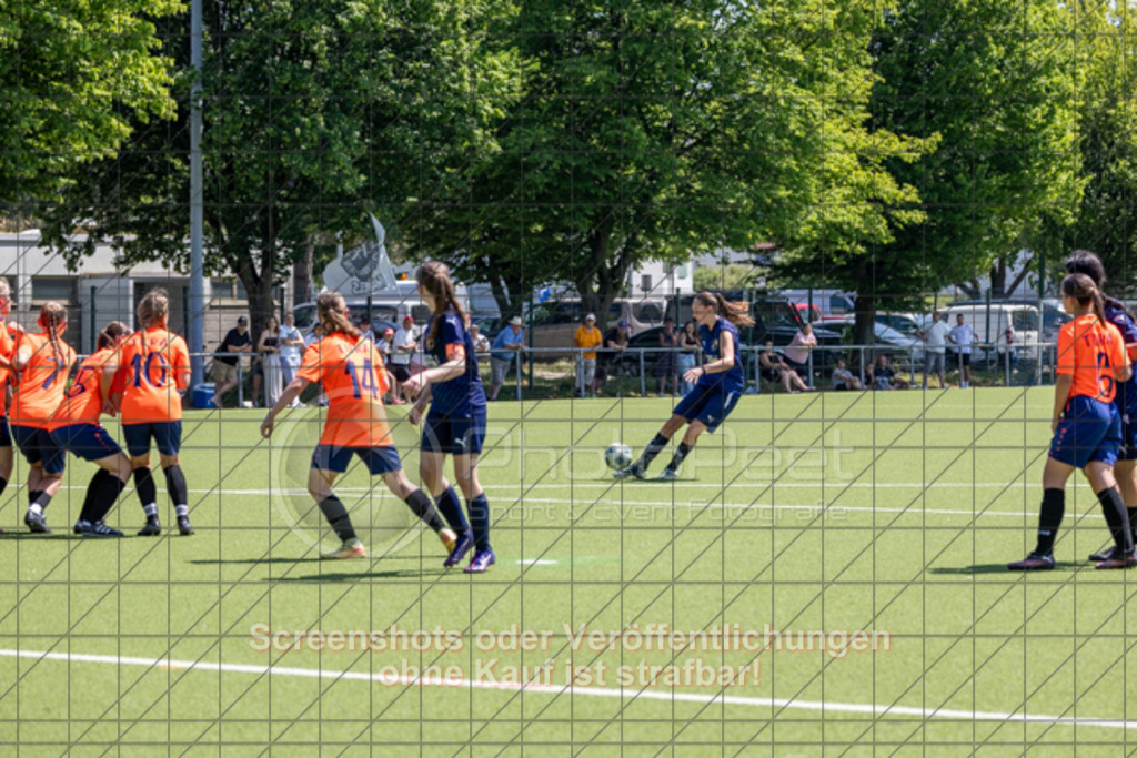 20250622_144218_0464 | #,ASV Eislingen (blau) vs. Tura Untermünkheim (orange), Fussball, Aufstiegsspiel in B-Juniorinnen-VS Nord Runde 2 - WfV, Saison 2024/2025, Kunstrasensportplatz im Ösch, Staufeneckerstraße, 73054 Eislingen, 22.06.2025 - 14:00 Uhr,Foto: PhotoPeet-Sportfotografie/Peter Harich