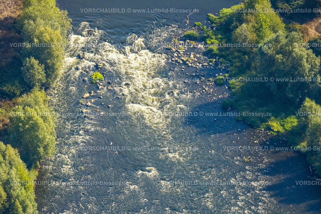 Wesel220806198 | Luftbild, Lippemündungsraum, Fluss Lippe, Gleitsohle - kräuselndes Wasser, nahe Lippeschlößchen, Fusternberg, Wesel, Ruhrgebiet, Nordrhein-Westfalen, Deutschland